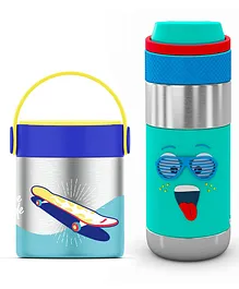 Rabitat Combo School Set Mealmate Food Jar and Clean Lock Insulated Bottle Spunky -418 ml & 410 ml