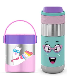 Rabitat Combo School Set Mealmate Food Jar and Clean Lock Insulated Bottle Chatter Box -418 ml & 410 ml