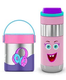 Rabitat Combo School Set Mealmate Food Jar and Clean Lock Insulated Bottle Miss Butters -418 ml & 410 ml