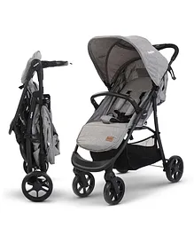 Baybee Infant Baby Pram Stroller for Newborn Babies with Aluminum Frame 3-Position Adjustable Seat & Canopy Bassinet Safety harness Storage Basket & Rear Brake - Silver