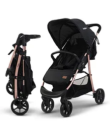Baybee Infant Baby Pram Stroller for Newborn Babies with Aluminum Frame 3-Position Adjustable Seat & Canopy Bassinet Safety harness Storage Basket & Rear Brake - Pink