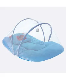Superminis Velvet Solid Bedding With Mosquito Net -Dark Blue