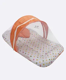 Superminis Polka Dot Baby Bedding With Mosquito Net Peach