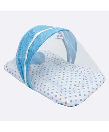 Superminis Polka Dot Baby Bedding With Mosquito Net Sky Blue