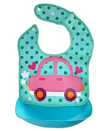Baby Story by Healofy Printed Baby Bib Apron with Food Catching Pocket - Sky Blue