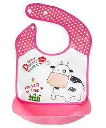 Baby Story by Healofy Printed Baby Bib Apron with Food Catching Pocket - Pink