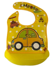 Baby Story by Healofy Printed Baby Bib Apron with Food Catching Pocket - Yellow