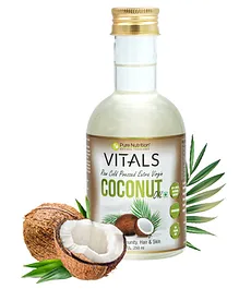 Pure Nutrition Cold Pressed Raw Virgin Coconut Oil 100% Edible - 250ml