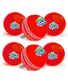Jaspo Soft T-20 Plus Practice Cricket Ball Pack of 6 - Red