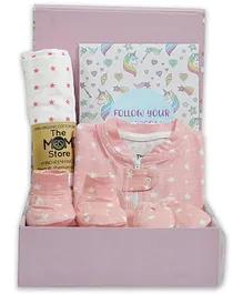 The Mom Store Ride A Unicorn New Born Gift  Box Glitter - Pink