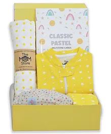 The Mom Store Hello Baby New Born Gift  Box Shimmer Medium - Yellow