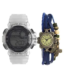 Fantasy World Pack Of 2 Analog & Digital Watches - Black