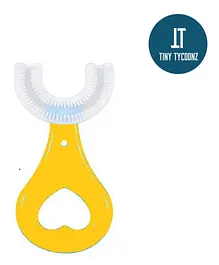 Tiny Tycoonz Soft Sillicone U Shaped Toothbrush Pack of 1 - Yellow