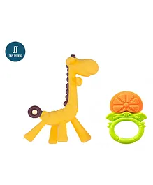 Tiny Tycoonz Fruit Shape and Giraffe Shaped Silicone Teether - Pack of 2