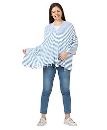 nene Breastfeeding Multi Purpose Nursing Poncho Breathable Breastfeeding Cover -Blue