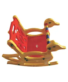 Babyjoys Rocking Chair With Safety Bar - Yellow Red