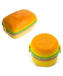New Pinch Burger & Rectangular Shape Lunch Box Pack of 2 (Color May Vary)
