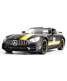 Sanishth Die Cast Mercedes BENZ AMG GTR Pull Back Toy Car - Black Yellow