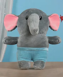 KiddyBuddy Elephant Soft Toy Dark Grey - Height 22.5 cm