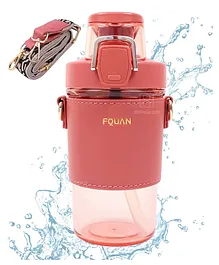 Spanker Leather Grip Tritan Fitness Gym Work Office Water Bottle Spill Proof Lid BPA Free Red - 500 ml