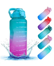 Spanker Spirit Motivational Water Bottle Gallon with Time Marker Large Capacity Leakproof BPA Free Fitness Sports Water Bottle Sea Green Pink  Sstp -  2000 ml