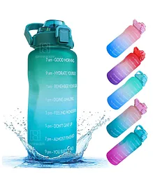 Spanker Motivational Water Bottle Gallon With Time Marker Large Capacity Leakproof Bpa Free Fitness Sports Water Bottle Sea Green Sstp - 2000 ml
