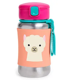 Skip Hop Zoo Stainless Steel Sports Bottle Llama Cartoon Print Pink  350 ml