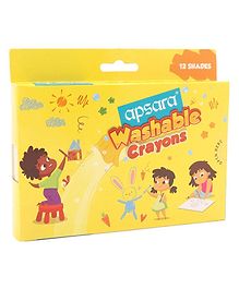 Apsara Washable Crayons 12 Crayons - Multicolour