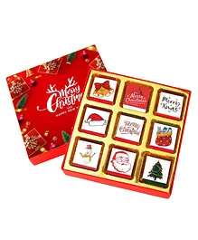 Chocoloony Merry Christmas and Happy New Year 9 Piece Chocolate Gift Box - 108 gm