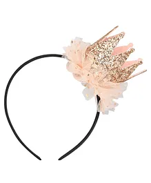 Aye Candy Embellished Tulle Birthday Crown Hair Band - Peach