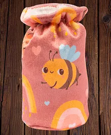 Mittenbooty Baby Bottle Cover Small Honeybee Print - Peach