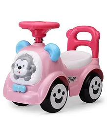LuvLap Sunny Manual Push Ride On Car with Steering Music & Horn - Pink