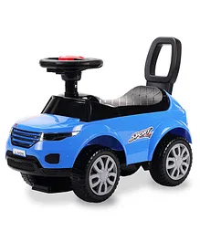 LuvLap Starlight Manual Push Ride on Car with Music & Horn Over Steering - Blue