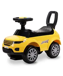 LuvLap Starlight Manual Push Ride on Car with Music & Horn Over Steering - Yellow