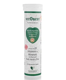 HealthBest VitOBest Effervescent Multivitamin & Minerals Tablets - 20 Count
