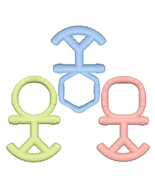 Buddsbuddy Combo of 3 BPA Free Silicone Baby Teether - Multicolor