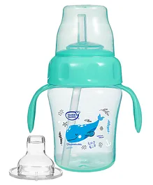 Buddsbuddy BPA Free Anti Spill Design Momo 2 in 1 Baby Sipper Spout & Straw Cup 210 ml - Blue