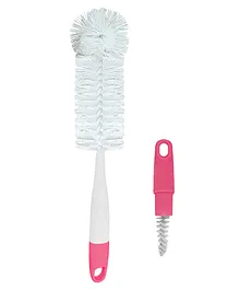Buddsbuddy XYLO 2 in 1 Baby Bottle and Nipple Cleaning Brush - Pink
