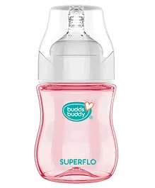 Buddsbuddy BPA Free Superflo Baby Feeding Bottle Pink - 150 ml