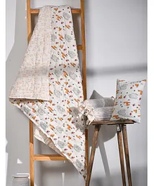 Lil Pinwheel Mini Cot Set with Quilt Dear Deer - Multicolour