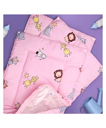 Kicks & Crawl Forest Friends Baby Reusable Diaper Changing Mat & Mattress Protector Pack Of 3 - Pink