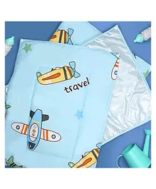 Kicks & Crawl Bon Voyage Baby Re-Usable Diaper Changing Mat & Mattress Protector Pack Of 3 - Blue