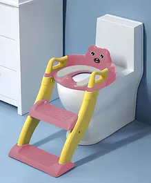 StarAndDaisy Baby Potty Training Toilet Seat Ladder - Pink & Yellow