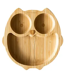 eco rascals Bamboo Owl Shaped Suction Plate - Pink
