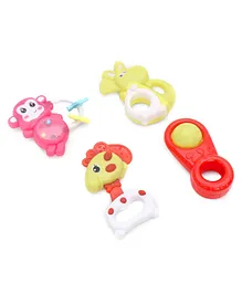 Ramson Baby Rattle and Teether Set of 4 (Color & Print May Vary)