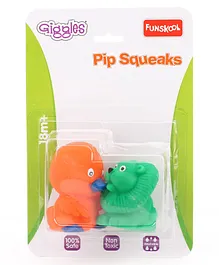 Giggles Pip Squeaks Bath Toys Pack of 2 - Green & Orange