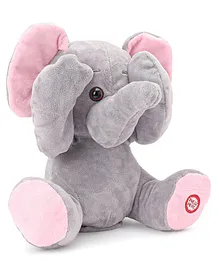 Fuzzbuzz Battery Operated Manny Elephant Soft Toy Grey & Pink - Height 21.5 cm