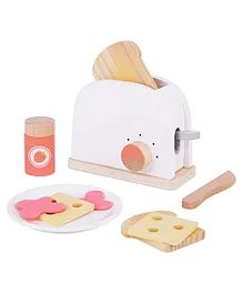 Playbox Little Toasty Toy Kitchen Wooden Pop Up Toaster Play Set - 10 Pieces