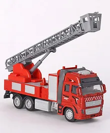 Annie Fire Extinguisher Truck Die-Cast Metal Pull Back 1:38 Scaled Model Construction Vehicle Toy - Red Grey