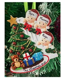 Little Surprise Box Family Of 3 Theme Wooden Tree Ornament - Multicolor